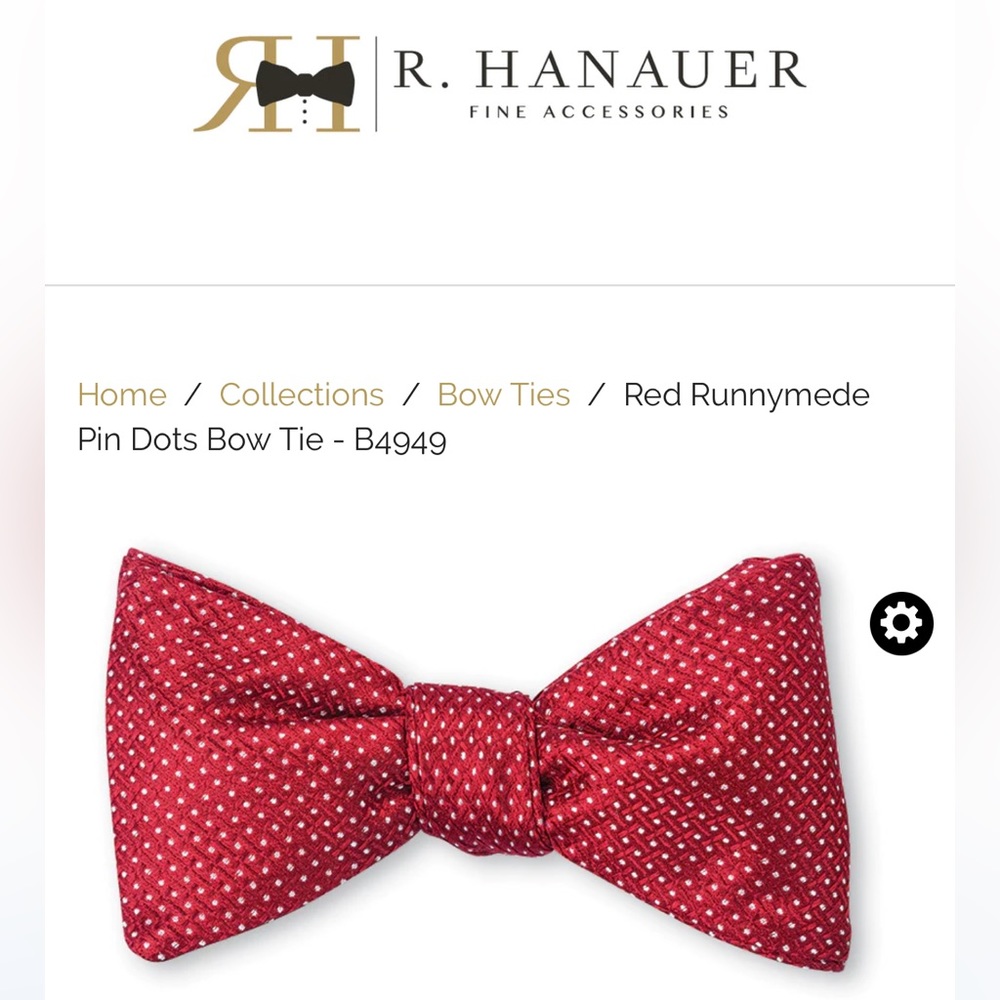 R. Hanauer - Red Runnymede Pin Dots Bow Tie